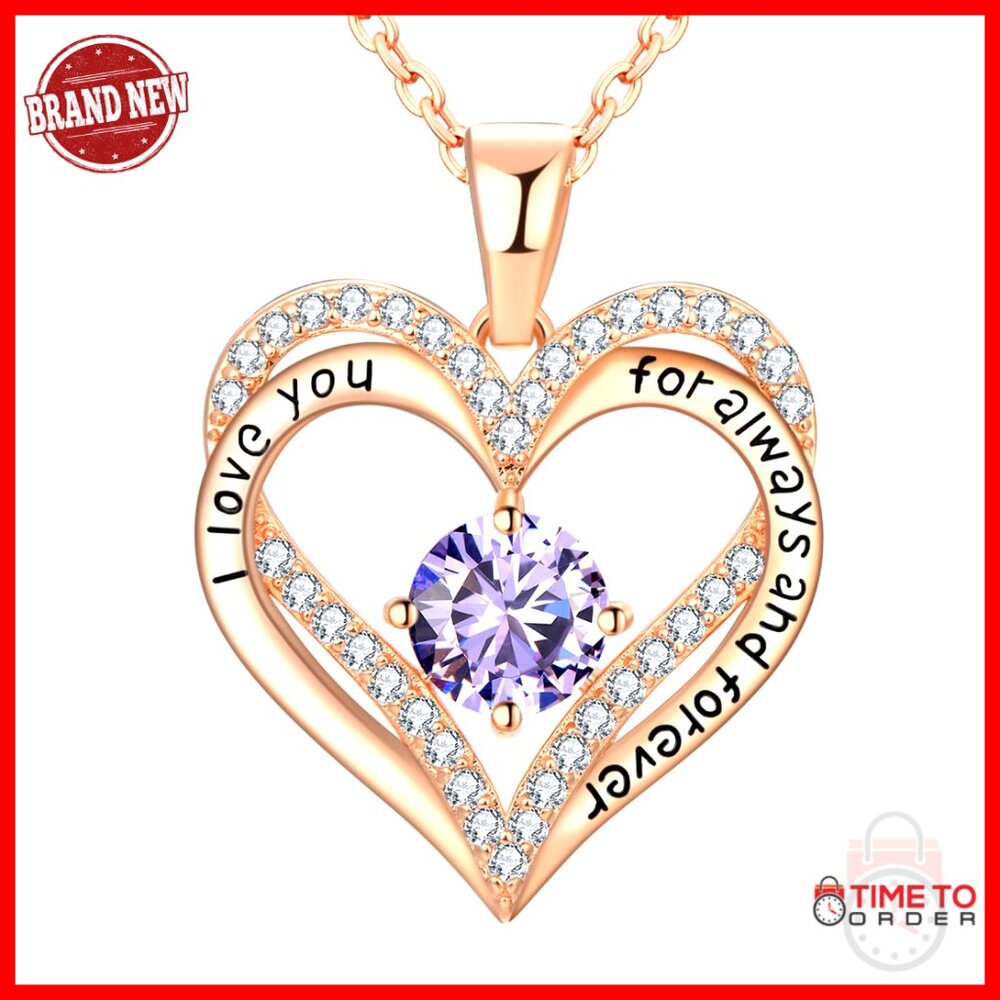 18k Rose Gold Heart Pendant Necklace With Cubic Zirconia 187 Chain